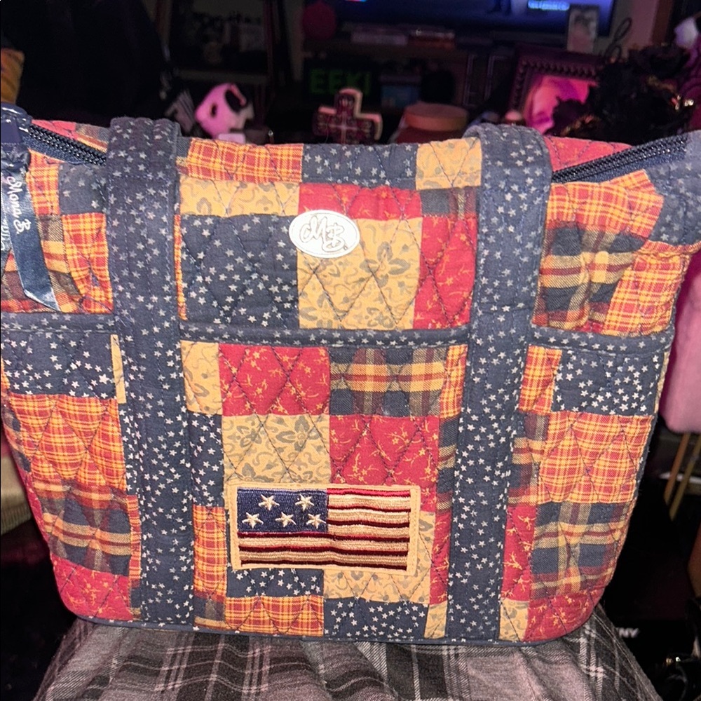Mona B Quilted “Old Glory” Patchwork Handbag